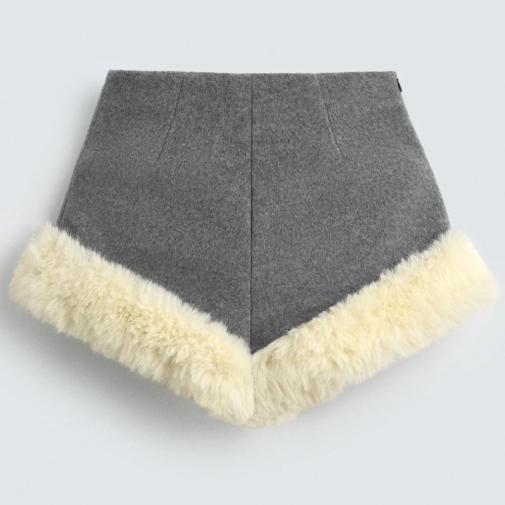 Zara x Disney FAUX FUR SHORTS HARRY LAMBERT NWT🩶 - Picture 2 of 5